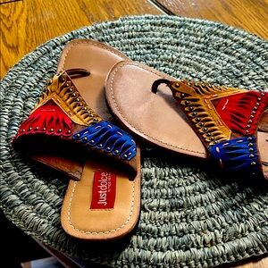 Women's Colorful Leather Sandals
